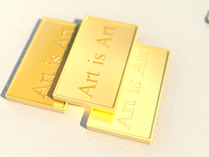 three custom handmade gold bar